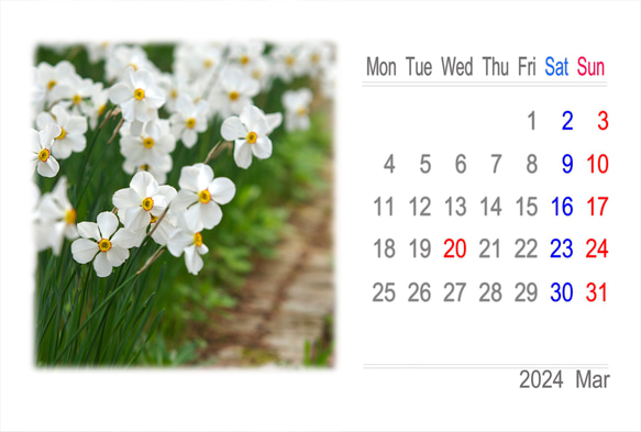 2024年カレンダー 日本の四季 月曜始まり（卓上、壁掛けケース付き） 7枚目の画像