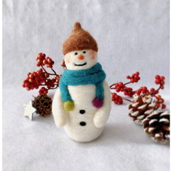 ❄️冬支度の雪だるまオブジェ❄️羊毛フェルト クリスマス飾り 羊毛