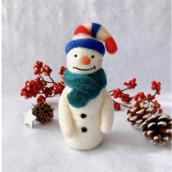 ❄️冬支度の雪だるまオブジェ❄️羊毛フェルト クリスマス飾り 羊毛