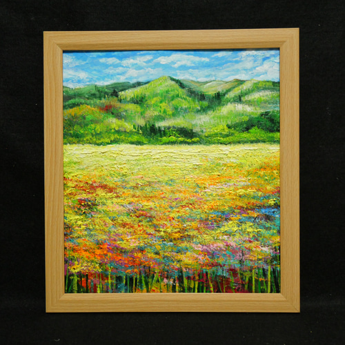 日野春風景　油絵　今井　直筆　額装　送料込み250702 油絵 絵画 【野花の風景】 絵画 HR 通販 16639263｜Creema