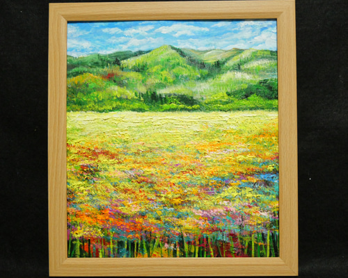 油絵 絵画 【野花の風景】 f63bee53f9fd3df8af43c7da08e4c2