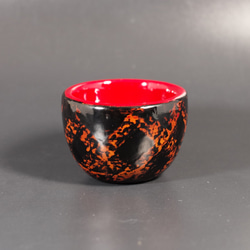 Urushi Bowl  (ウインナーコーヒーカップ) 和紙張り白漆黒漆赤漆溜塗 1枚目の画像