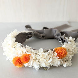 柴犬用プリザーブドフラワー首飾り・花冠　ペットアクセサリー　サイズ調整可能 3枚目の画像