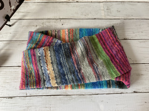 手編み scrappie cowl opal  Beauty　ミックス 3枚目の画像