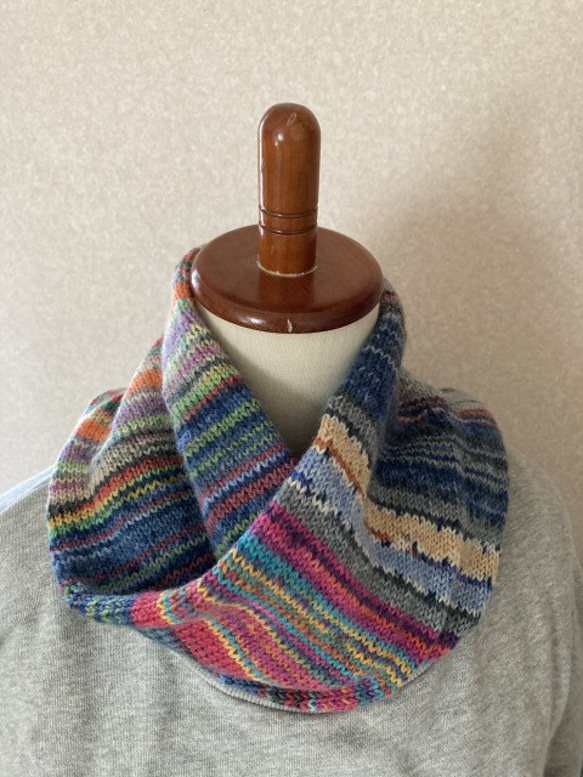 手編み scrappie cowl opal  Beauty　ミックス 5枚目の画像