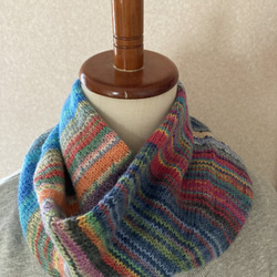 手編み scrappie cowl opal  Beauty　ミックス 6枚目の画像