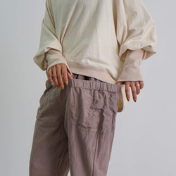 素色營地工作褲/粉米色/三河紡織 第4張的照片