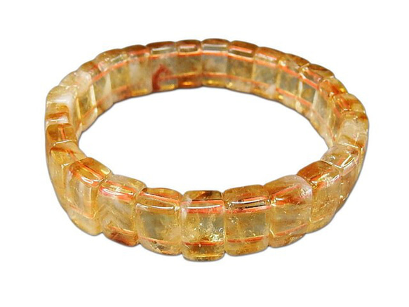 レア物綺麗柄入り天然石シトリン天然未着色バングル ブレスレット11mm