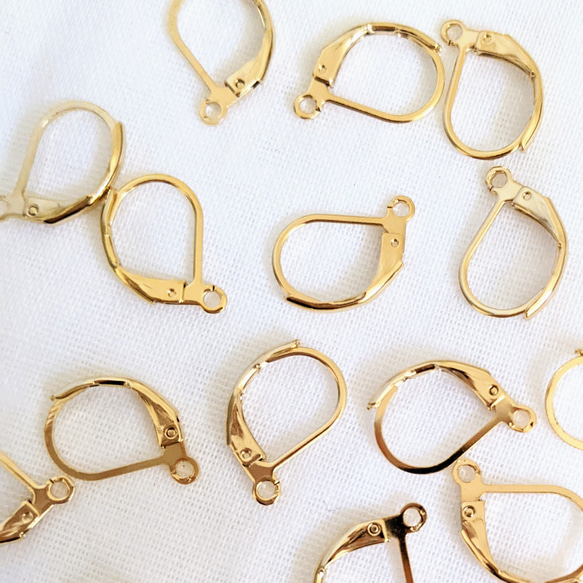 ステンレス フレンチ フックピアス 24kgp 10個 金具 1枚目の画像