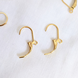 ステンレス フレンチ フックピアス 24kgp 10個 金具 4枚目の画像