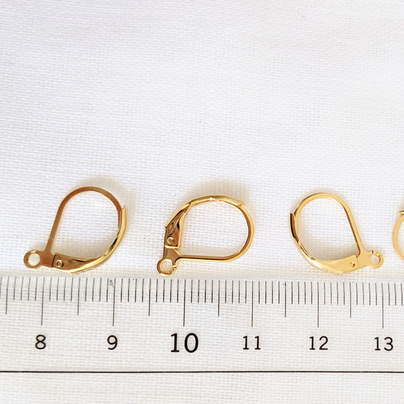 ステンレス フレンチ フックピアス 24kgp 10個 金具 5枚目の画像
