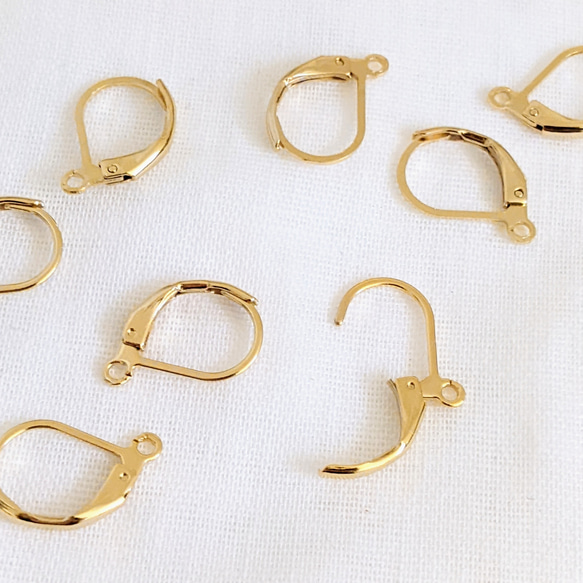 ステンレス フレンチ フックピアス 24kgp 10個 金具 3枚目の画像
