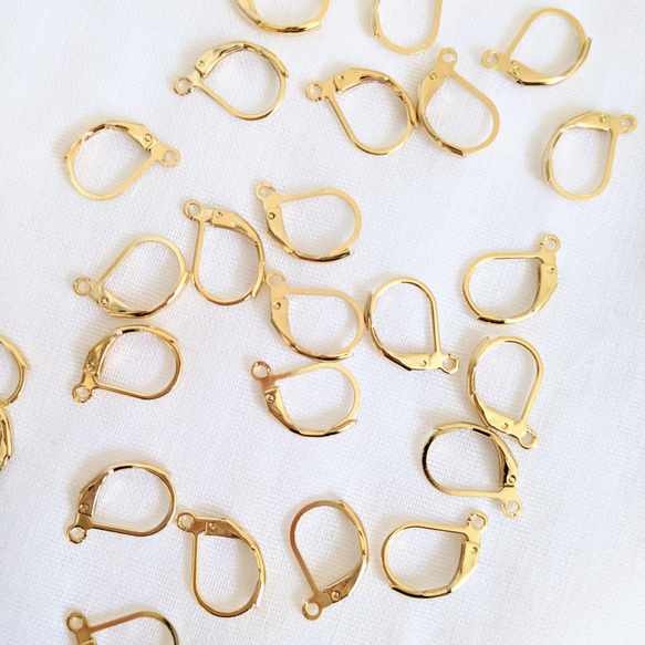 ステンレス フレンチ フックピアス 24kgp 10個 金具 2枚目の画像