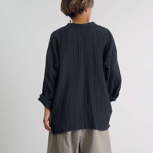 UZUiRO キーネックガーゼロンT/ネイビー/知多木綿3重ガーゼ キーネックガーゼロンT | ネイビー - UZUiRO/公式オンラインショップ