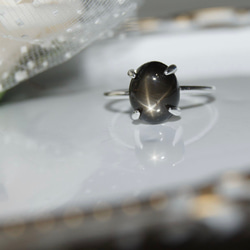 天然　ブラックスターサファイア　2.55ct　S925 リング 3枚目の画像