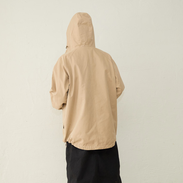 ﾓﾘﾉｶﾞｯｺｳ 撥水加工 マウンテンパーカー (ベージュ) 旅行羽織り 軽羽織り｜mg-po02-be 11枚目の画像