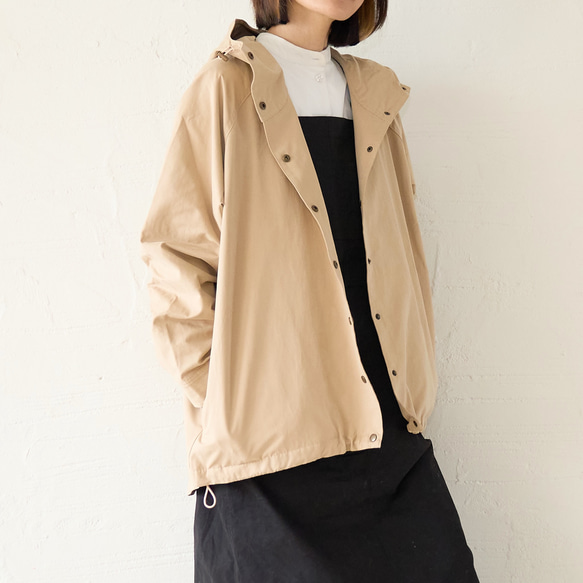 ﾓﾘﾉｶﾞｯｺｳ 撥水加工 マウンテンパーカー (ベージュ) 旅行羽織り 軽羽織り｜mg-po02-be 10枚目の画像