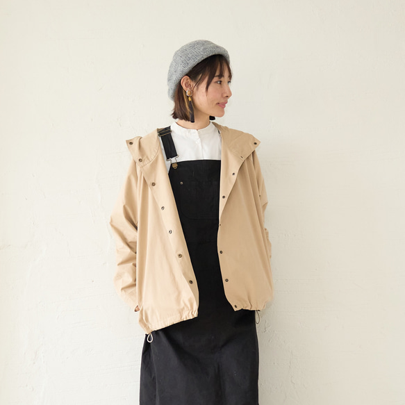 Morino Gakko 防水山地派克大衣（米色）旅行罩衫 Light Cover-up 第16張的照片