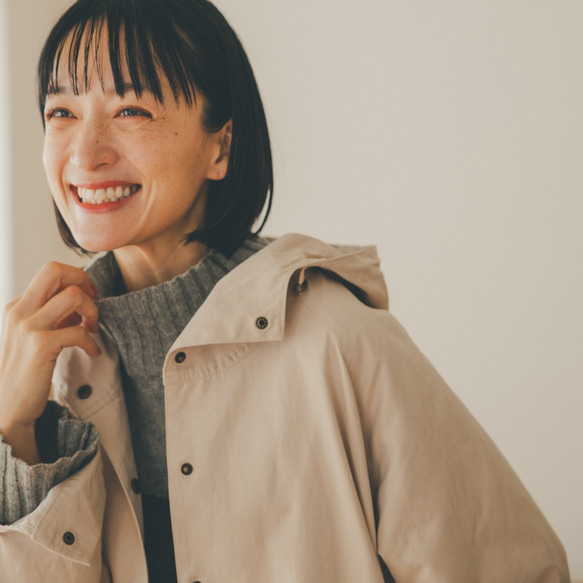 ﾓﾘﾉｶﾞｯｺｳ 撥水加工 マウンテンパーカー (ベージュ) 旅行羽織り 軽羽織り｜mg-po02-be 2枚目の画像