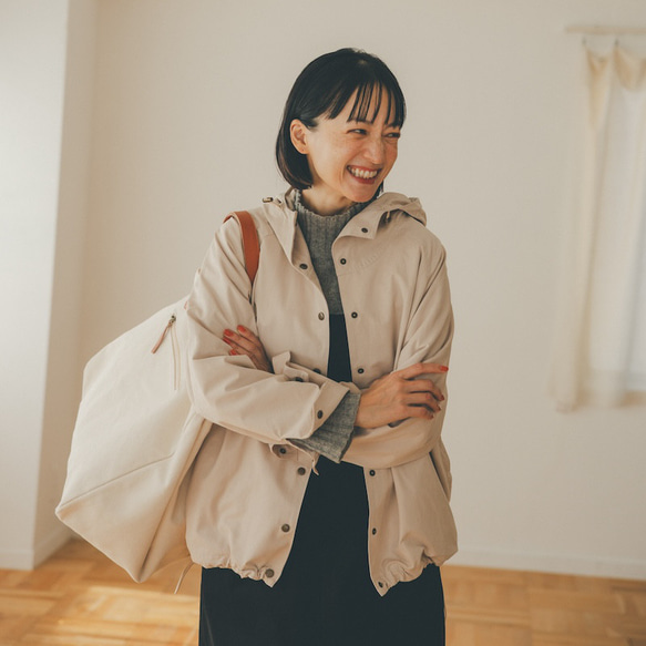 Morino Gakko 防水山地派克大衣（米色）旅行罩衫 Light Cover-up 第20張的照片