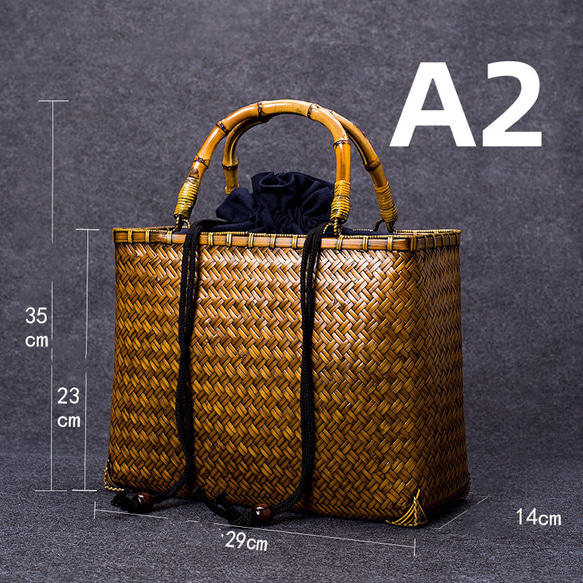 竹かご鞄 大 ハンドバッグ 買い物かご大 竹かご かごバッグ バスケットかご 竹製品 レトロ 茶道茶セット収納袋 和風  D1495080836(11570円)