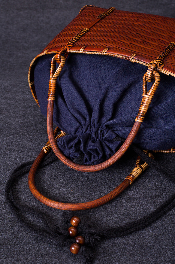 竹かご鞄 大 ハンドバッグ 買い物かご大 竹かご かごバッグ バスケットかご 竹製品 レトロ 茶道茶セット収納袋 和風 