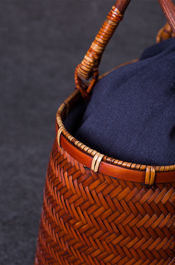 竹かご鞄 大 ハンドバッグ 買い物かご大 竹かご かごバッグ バスケットかご 竹製品 レトロ 茶道茶セット収納袋 和風 