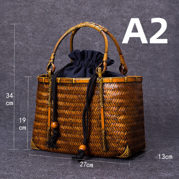 竹かご鞄 大 ハンドバッグ 買い物かご大 竹かご かごバッグ バスケットかご 竹製品 レトロ 茶道茶セット収納袋 和風 