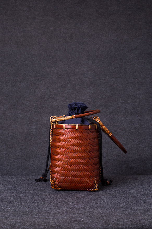 竹かご鞄 大 ハンドバッグ 買い物かご大 竹かご かごバッグ バスケットかご 竹製品 レトロ 茶道茶セット収納袋 和風 