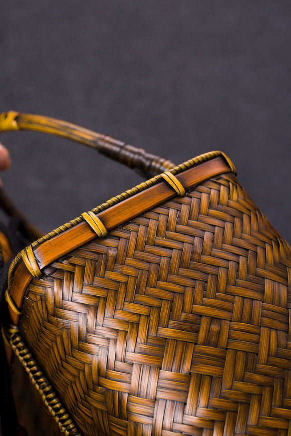 竹かご鞄 大 ハンドバッグ 買い物かご大 竹かご かごバッグ バスケットかご 竹製品 レトロ 茶道茶セット収納袋 和風 