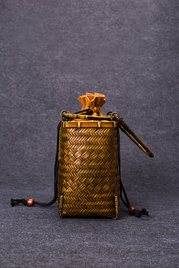 竹かご鞄 大 ハンドバッグ 買い物かご大 竹かご かごバッグ バスケットかご 竹製品 レトロ 茶道茶セット収納袋 和風 