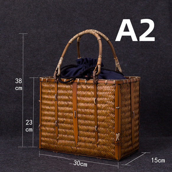 竹かご鞄 大 ハンドバッグ 買い物かご大 竹かご かごバッグ バスケットかご 竹製品 レトロ 茶道茶セット収納袋 和風 