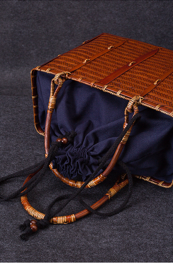 竹かご鞄 大 ハンドバッグ 買い物かご大 竹かご かごバッグ バスケットかご 竹製品 レトロ 茶道茶セット収納袋 和風 