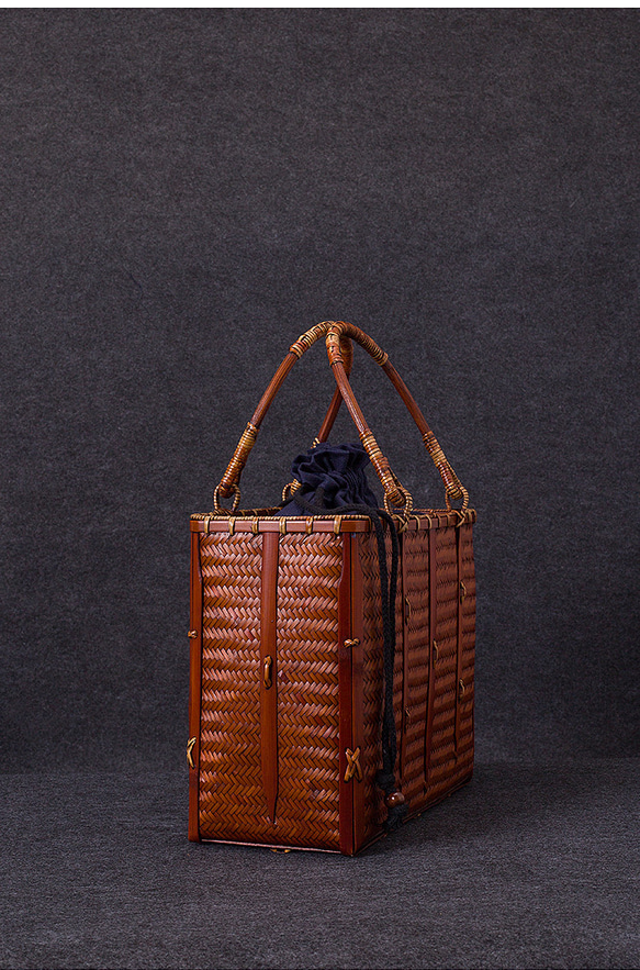 竹かご鞄 大 ハンドバッグ 買い物かご大 竹かご かごバッグ バスケットかご 竹製品 レトロ 茶道茶セット収納袋 和風 