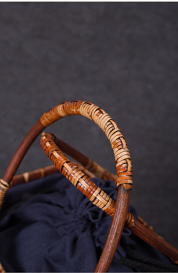 竹かご鞄 大 ハンドバッグ 買い物かご大 竹かご かごバッグ バスケットかご 竹製品 レトロ 茶道茶セット収納袋 和風 