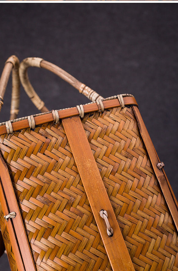 竹かご鞄 大 ハンドバッグ 買い物かご大 竹かご かごバッグ バスケットかご 竹製品 レトロ 茶道茶セット収納袋 和風 バッグ・カバン その他 A1425280340(10920円)