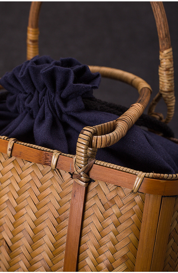 竹かご鞄 大 ハンドバッグ 買い物かご大 竹かご かごバッグ バスケットかご 竹製品 レトロ 茶道茶セット収納袋 和風 