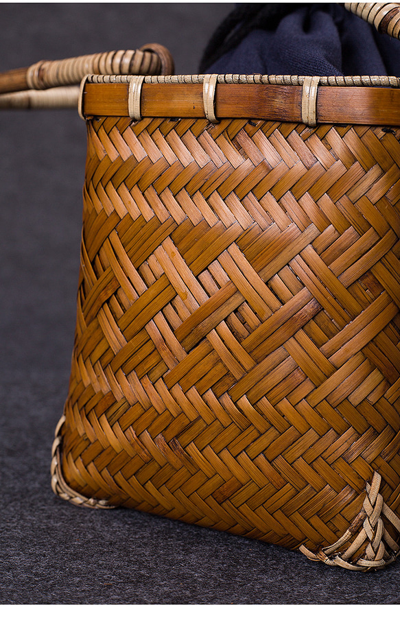 竹かご鞄 大 ハンドバッグ 買い物かご大 竹かご かごバッグ バスケットかご 竹製品 レトロ 茶道茶セット収納袋 和風 