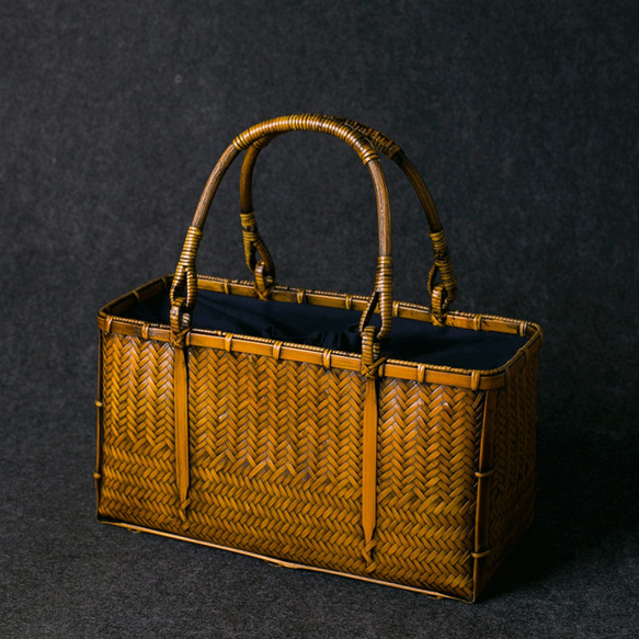 竹かご鞄 大 ハンドバッグ 買い物かご大 竹かご かごバッグ バスケットかご 竹製品 レトロ 茶道茶セット収納袋 和風 