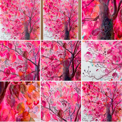 「秋色ハナミズキ」F30透明水彩原画 11枚目の画像