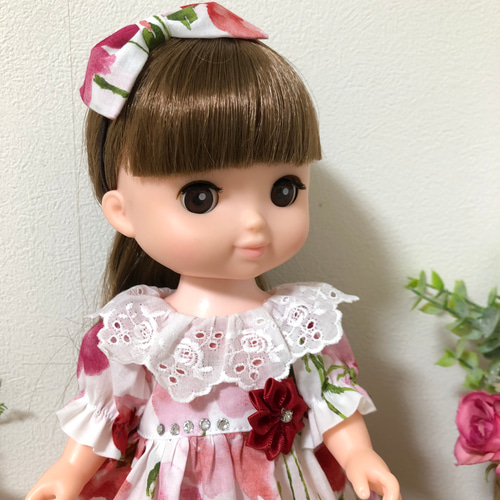 赤いポピーのドレス☆26cmドール服 ソランちゃん服 レミンちゃん