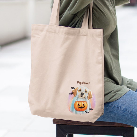 【 ”ハロウィン”シリーズ　犬種選べる キャンバス トートバッグ 】　犬　ペット　うちの子　プレゼント　ギフト　母の日 9枚目の画像