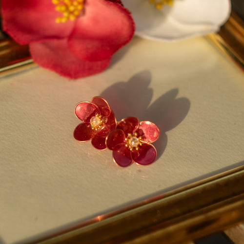 蝶々 梅の花 ラメ 猫 5個セット