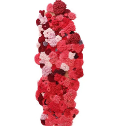 【受注制作】手織りニュージーランドウールカーペット ハンドメイドカシミアウール絨毯 手編ラグ  マット 赤い森 3枚目の画像