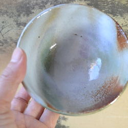 【新着！】両面三彩釉　贅沢な飯碗ペアセット(グリーン)　茶碗　★萩焼　 10枚目の画像