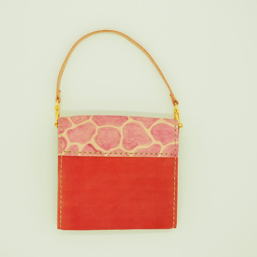 牛革のナプキンポーチ【Red】ナプキン入れ 本革 レザー ポーチ Zakka