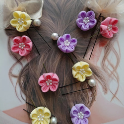 気分はロングヘアのプリンセス✩編みおろしヘアにオススメ つまみ細工