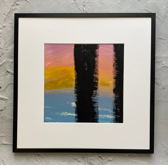 原画/抽象画/モダンアート/現代アート/アクリル画 BRIDGE sunset sunset cm
