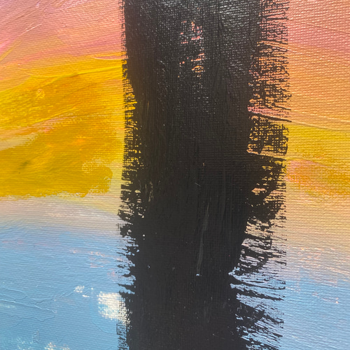 原画/抽象画/モダンアート/現代アート/アクリル画 BRIDGE sunset 絵画 