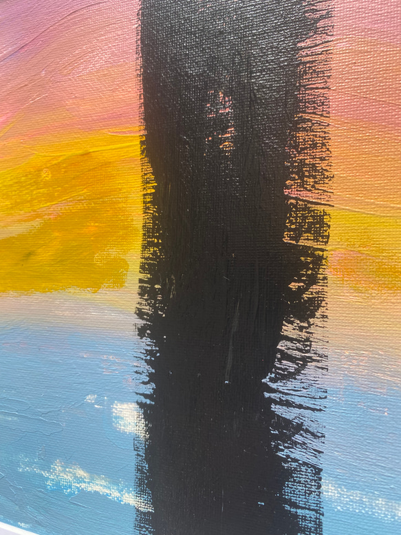 原画/抽象画/モダンアート/現代アート/アクリル画 BRIDGE sunset sunset cm